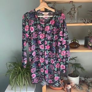 Victoria’s Secret Gold Label Floral Cardigan Button Down Pajama Top